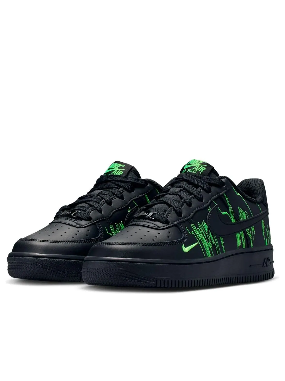 Кроссовки (GS) Nike Air Force 1 Low 'Matrix' — изображение 4 из 6, черный