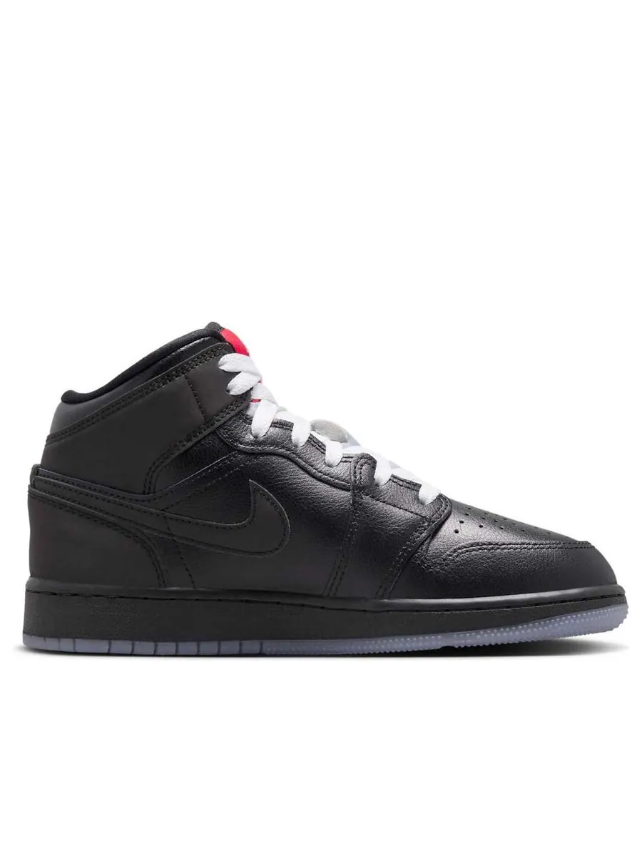 Кроссовки (GS) Air Jordan 1 Mid SE 'Black Metallic Reimagined' — изображение 2 из 6, черный
