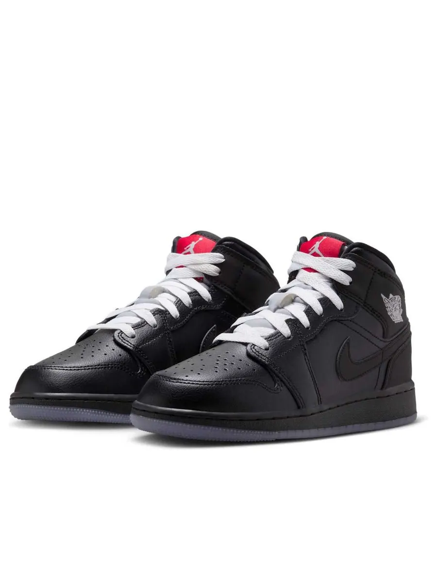 Кроссовки (GS) Air Jordan 1 Mid SE 'Black Metallic Reimagined' — изображение 3 из 6, черный
