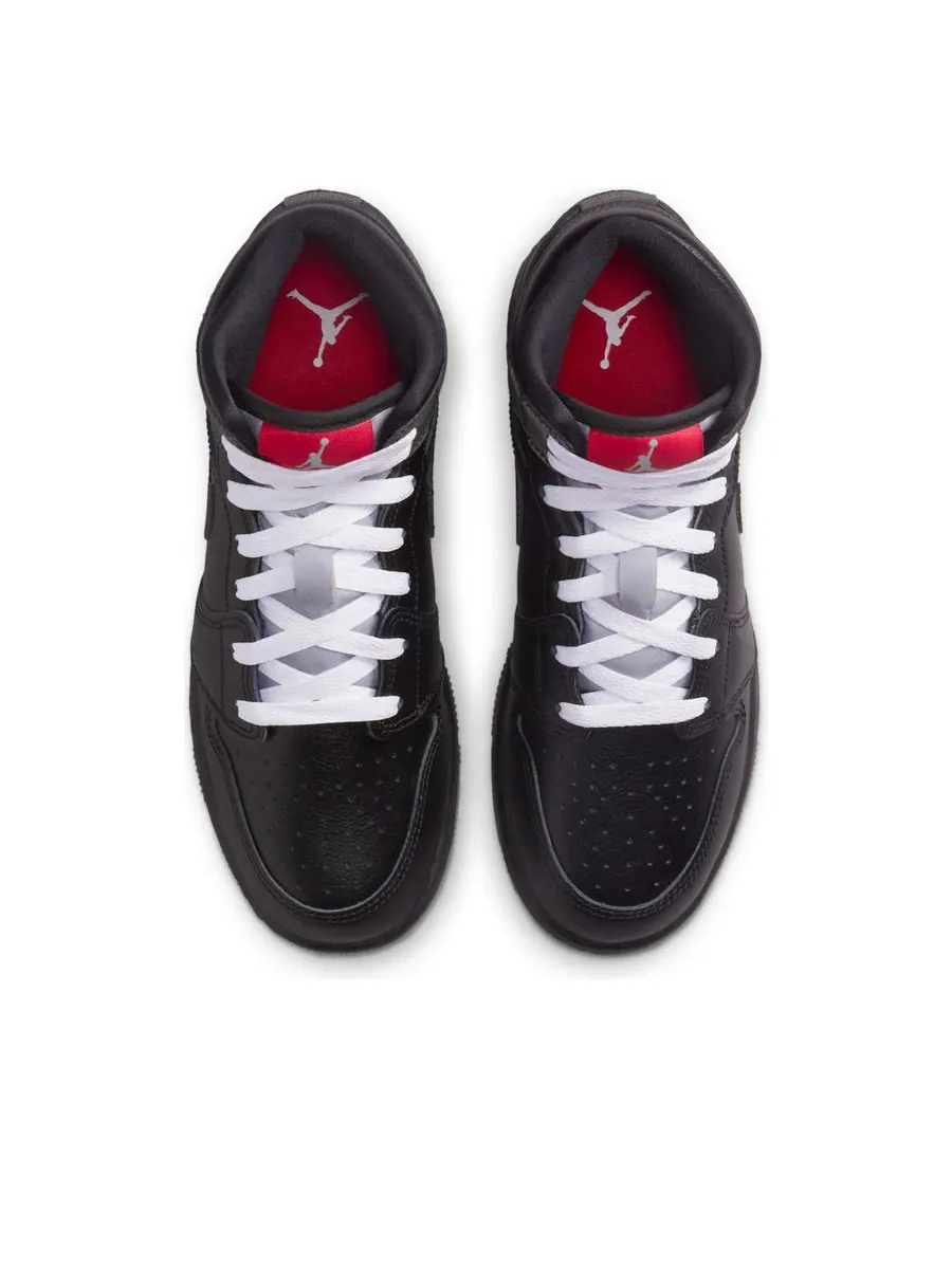 Кроссовки (GS) Air Jordan 1 Mid SE 'Black Metallic Reimagined' — изображение 4 из 6, черный