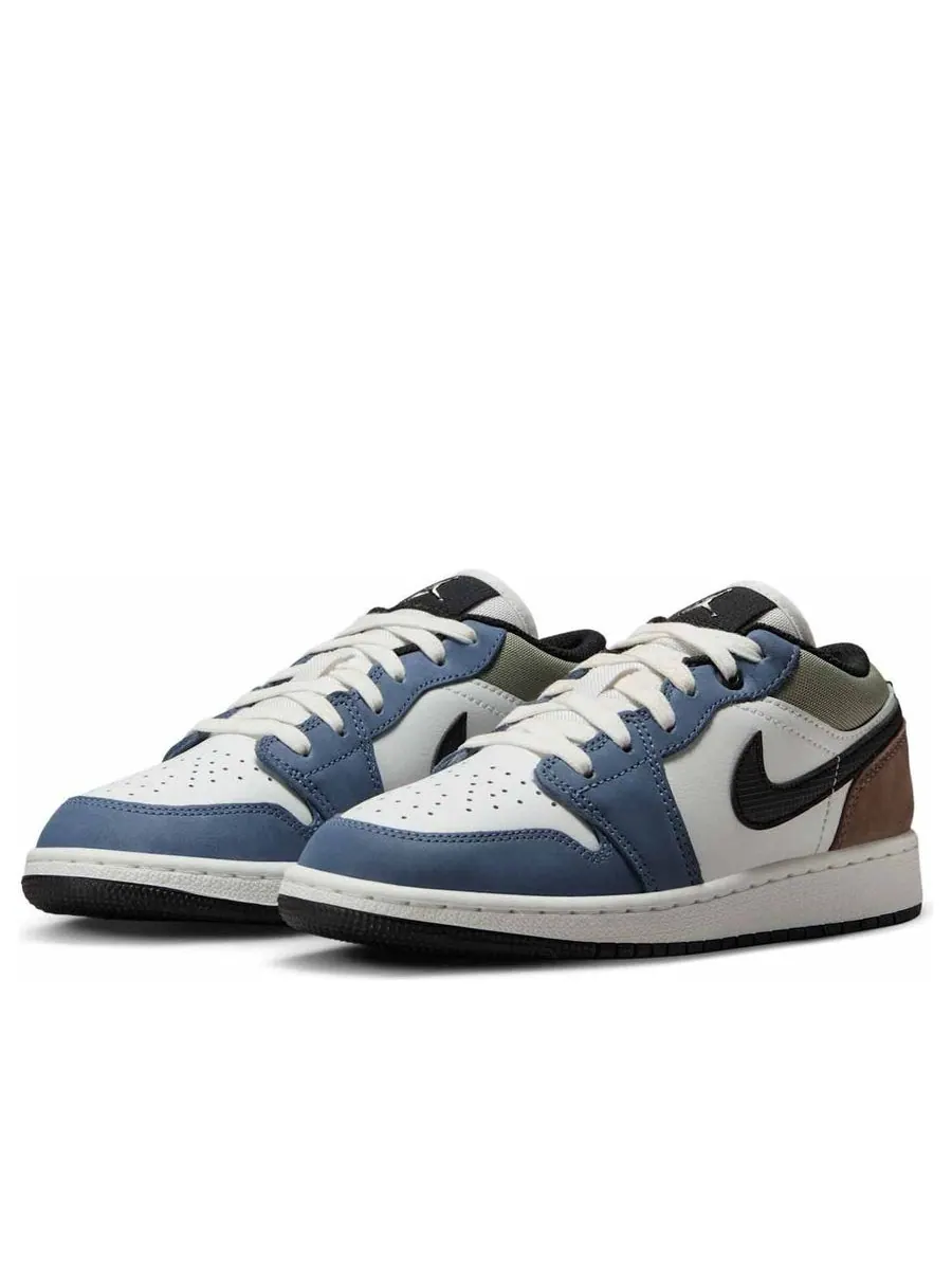 Кроссовки (GS) Air Jordan 1 Low 'Diffused Blue Jade Horizon' — изображение 3 из 6, белый