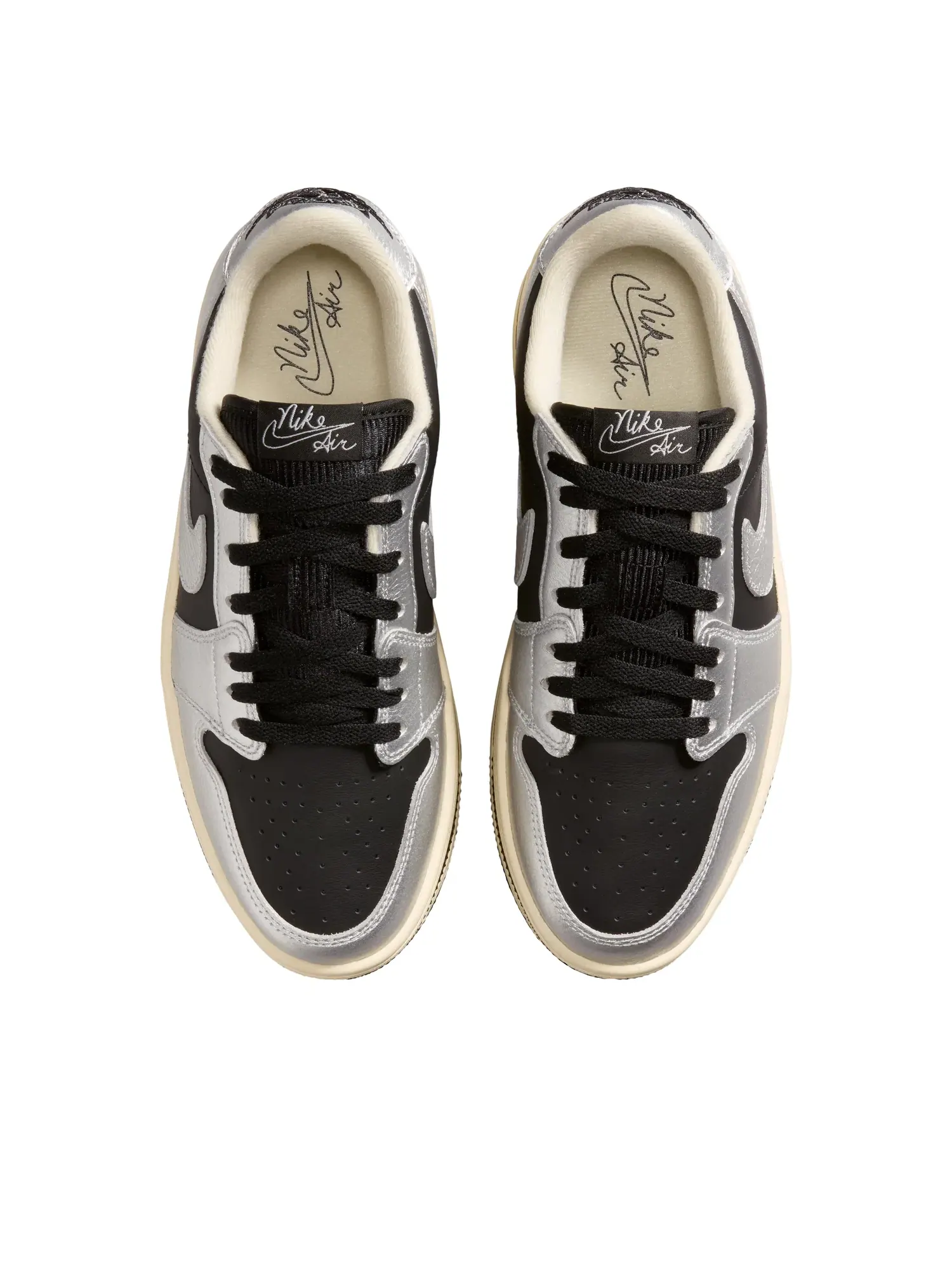 Кроссовки Air Jordan 1 Triple Srack 'Metallic Silver Muslin Black' HV8288-001 — изображение 2 из 6, серебряный