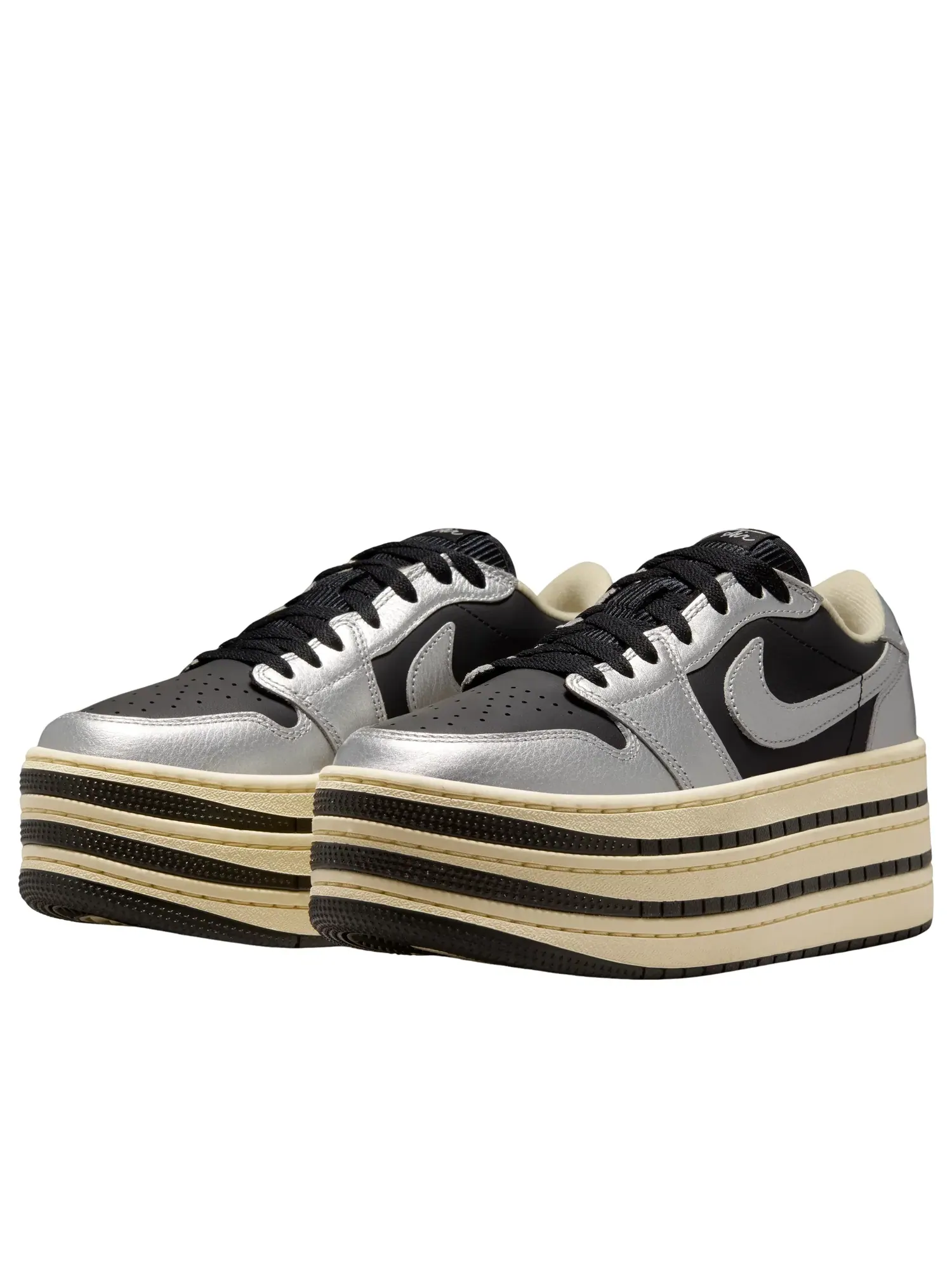 Кроссовки Air Jordan 1 Triple Srack 'Metallic Silver Muslin Black' HV8288-001 — изображение 4 из 6, серебряный
