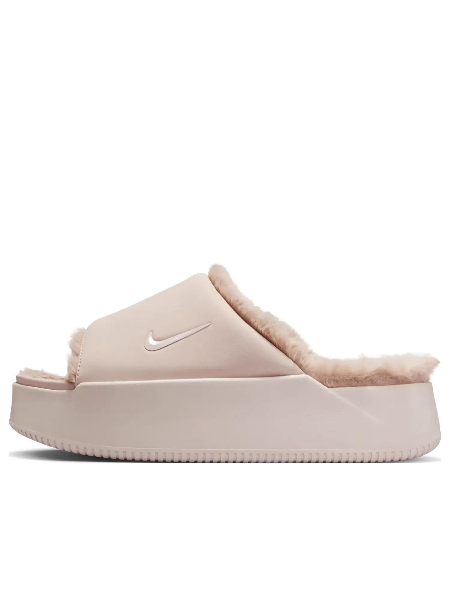 Шлепанцы (WMNS) Nike Calm Elevation Fur Slides 'Slit Red Malt' — изображение 1 из 6, розовый