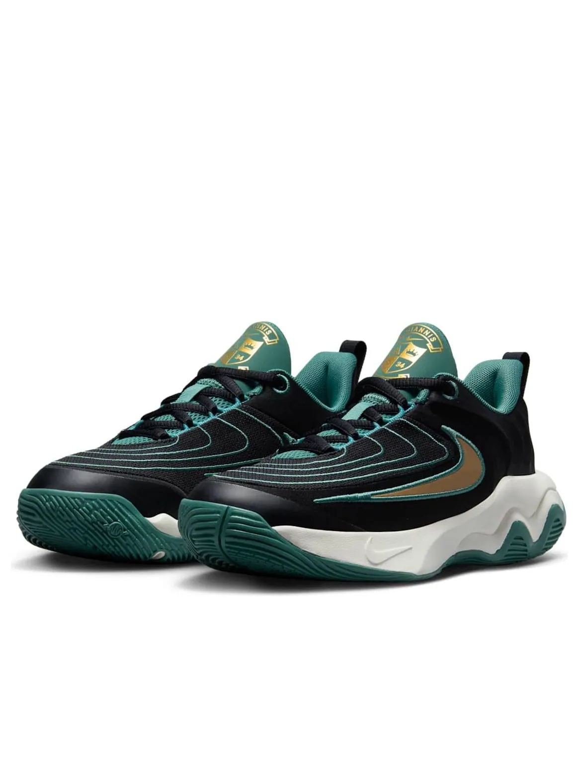 Кроссовки (GS) Nike Giannis Immortality 4 'Black Bicoastal Pale Ivory Metallic Gold' — изображение 3 из 6, черный