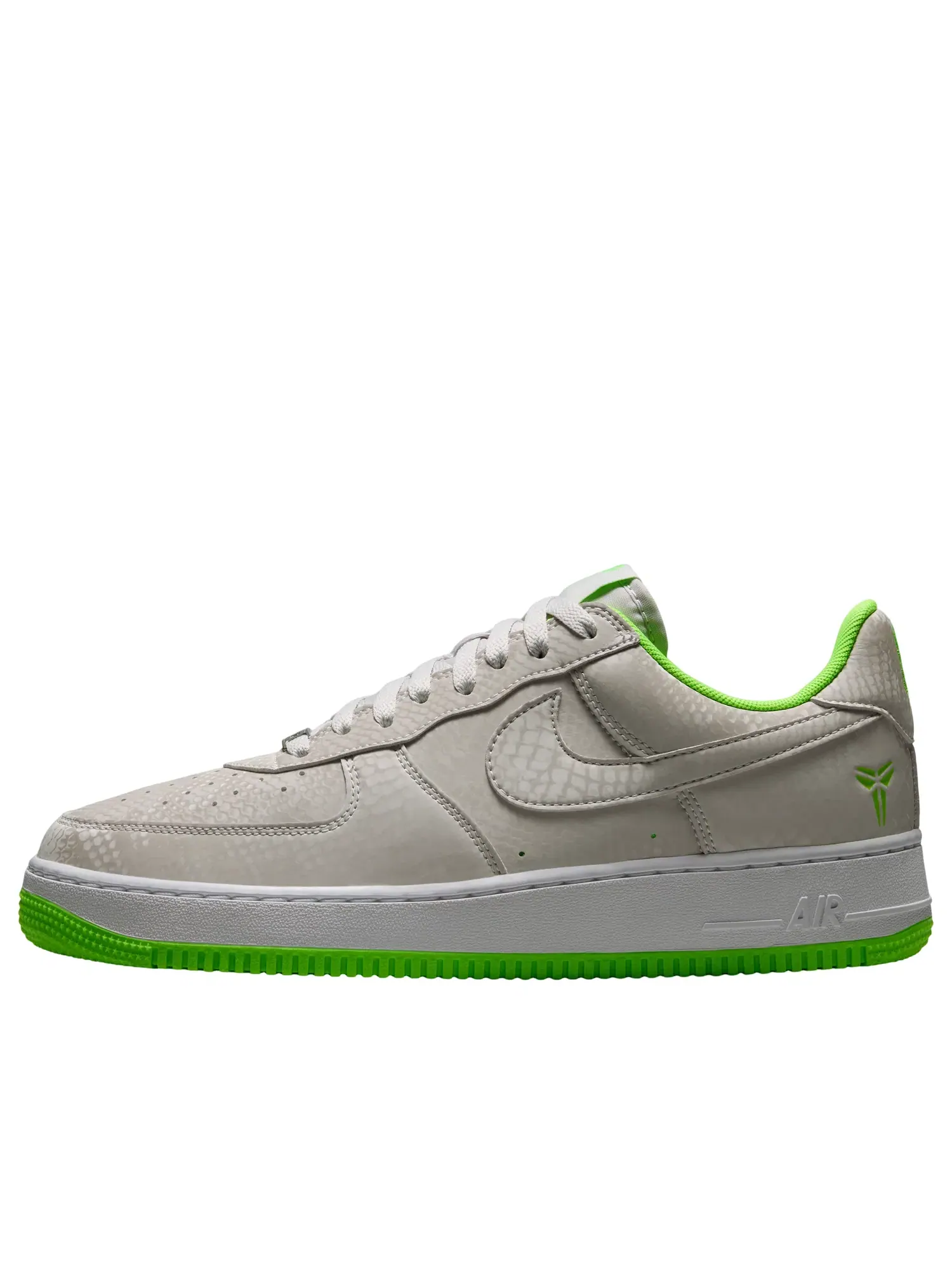 Мужские кроссовки с кожаным верхом Air Force 1 Low Bust Grey Electric Green Nike — изображение 1 из 6, серый