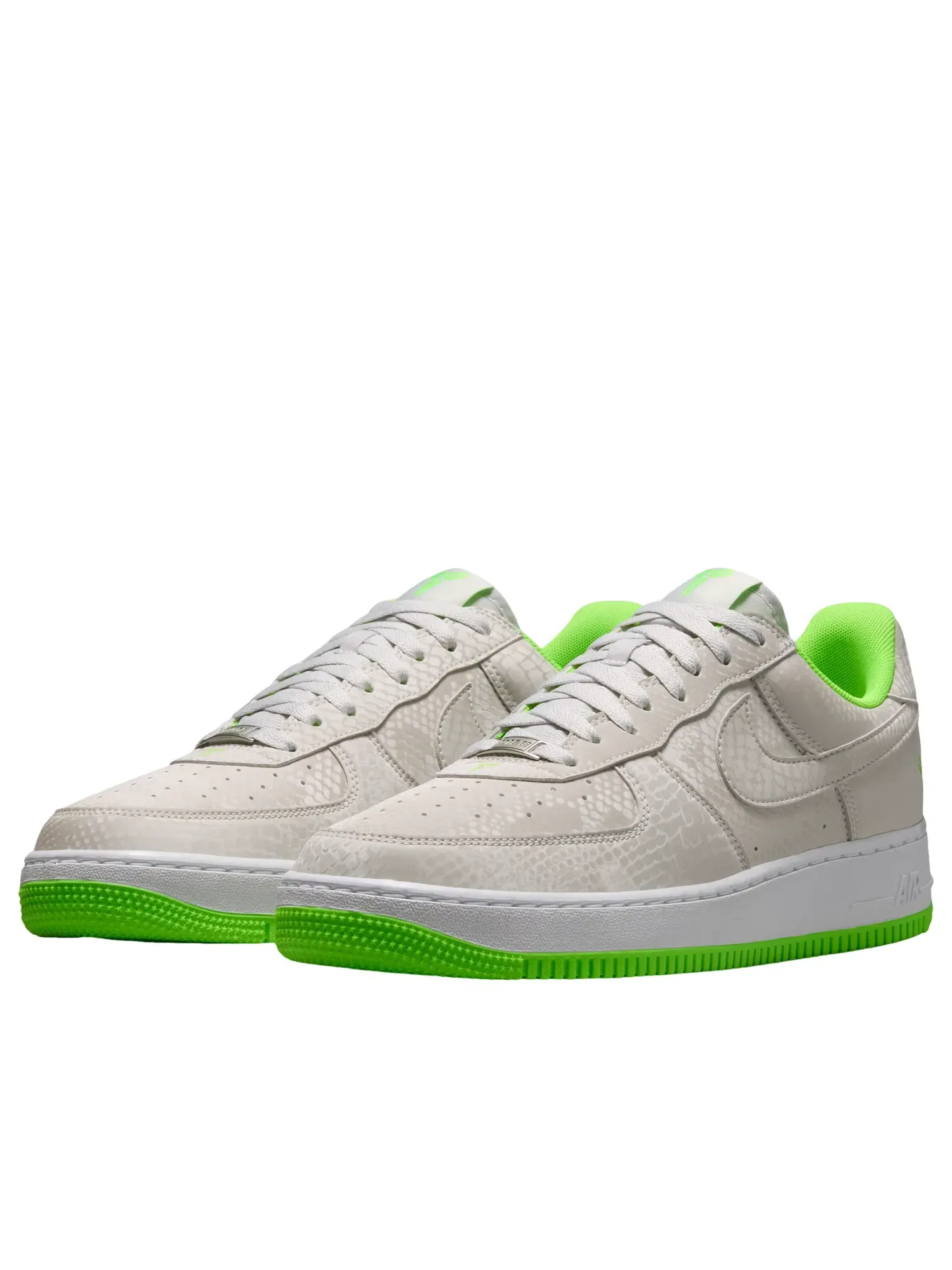 Мужские кроссовки с кожаным верхом Air Force 1 Low Bust Grey Electric Green Nike — изображение 4 из 6, серый