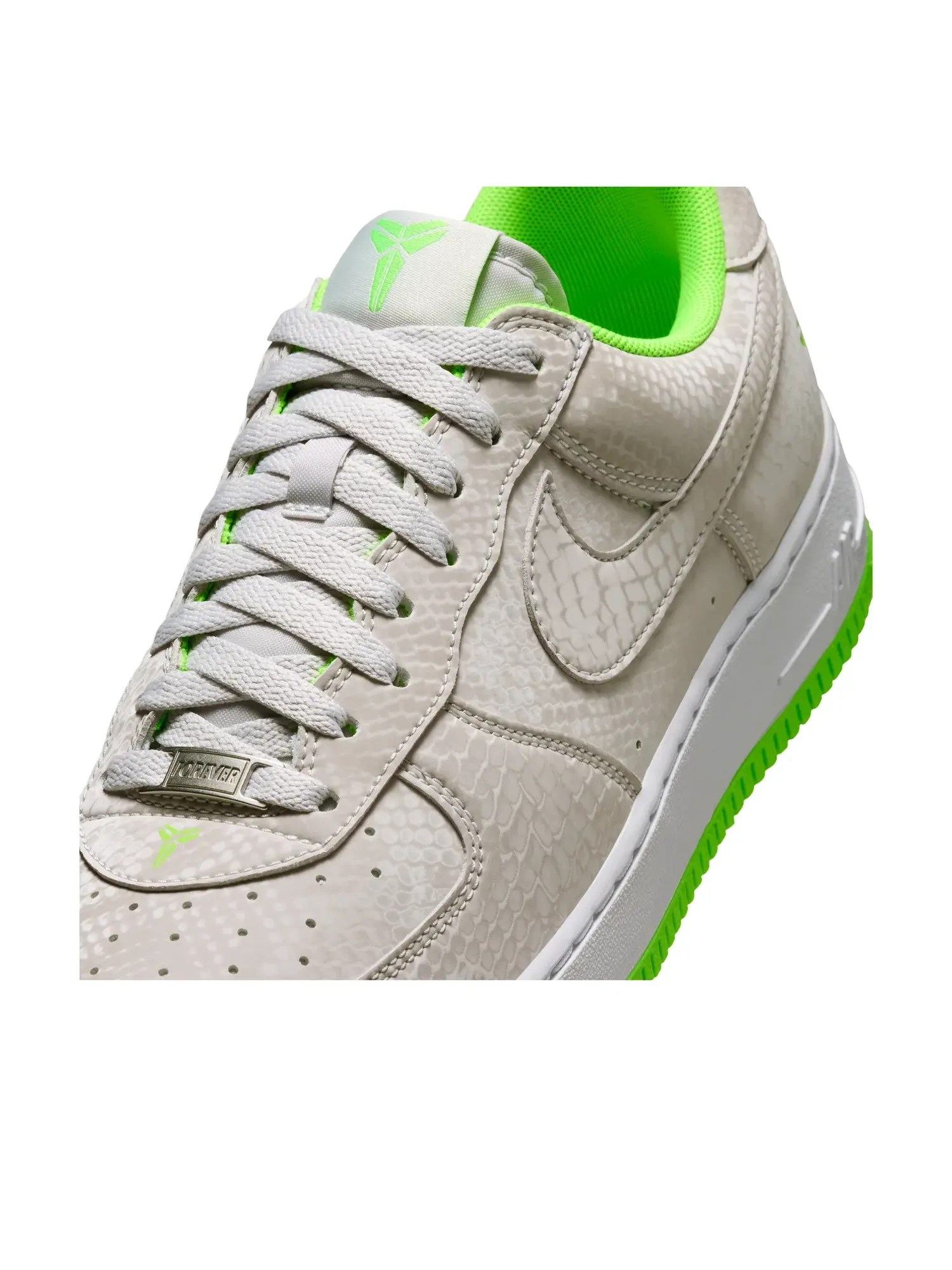 Мужские кроссовки с кожаным верхом Air Force 1 Low Bust Grey Electric Green Nike — изображение 5 из 6, серый