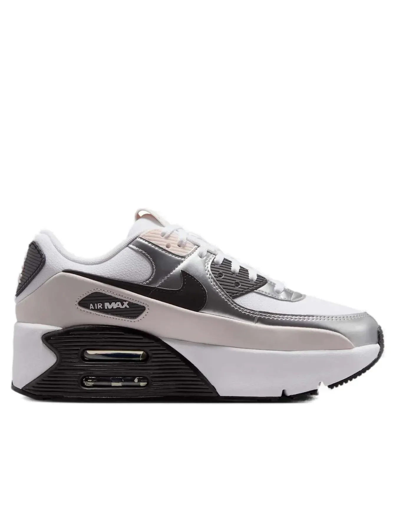 Кроссовки Nike Air Max 90 LV8 'White Metallic Silver Black' IB0170-100 — изображение 2 из 6, белый