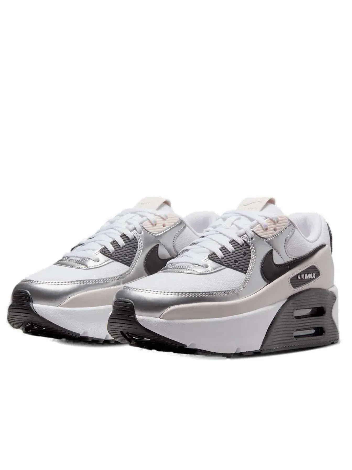 Кроссовки Nike Air Max 90 LV8 'White Metallic Silver Black' IB0170-100 — изображение 3 из 6, белый