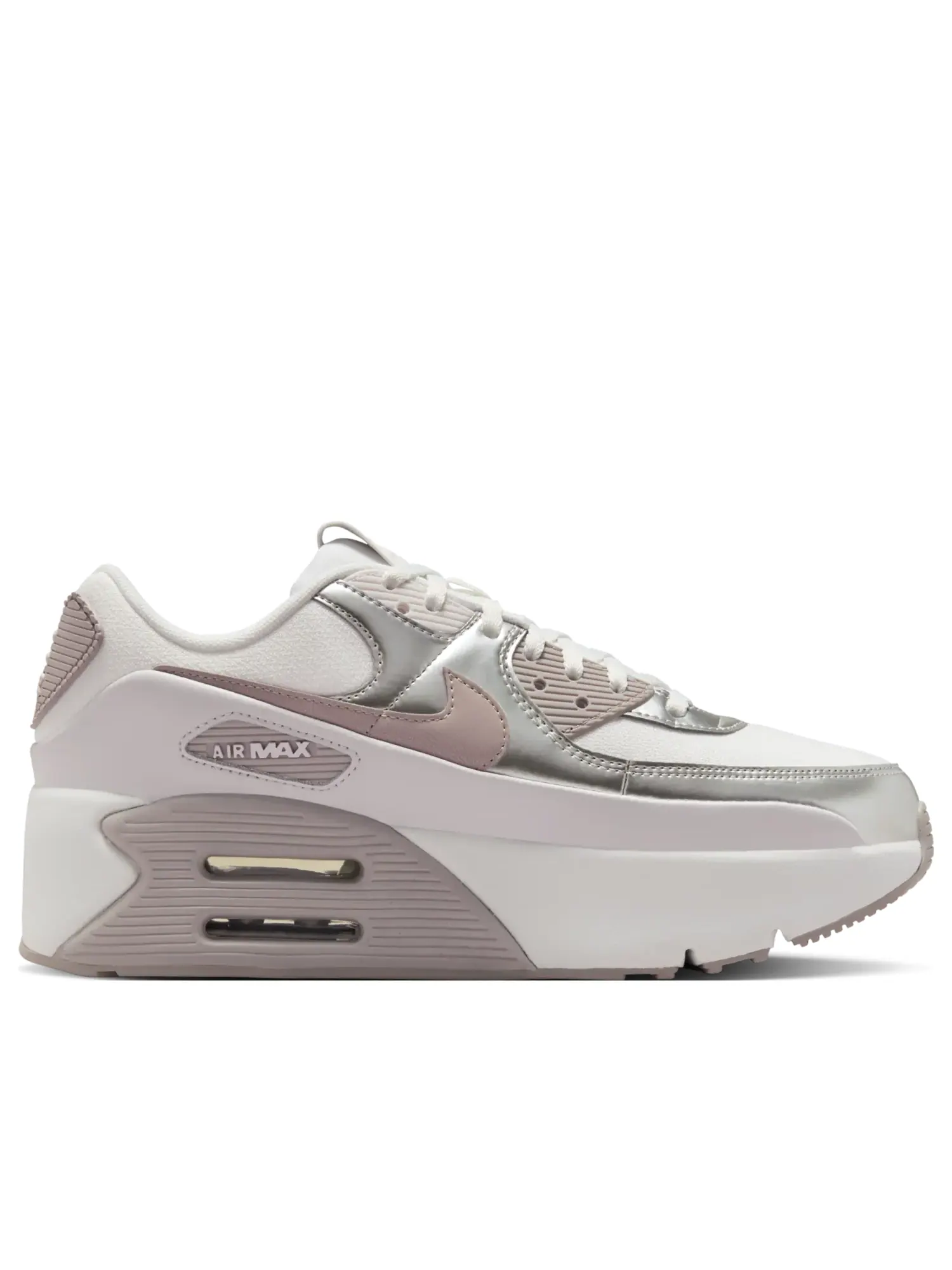Кроссовки (WMNS) Nike Air Max 90 LV8 'Summit White Bust Gray Metallic Platinum' — изображение 6 из 6, мульти