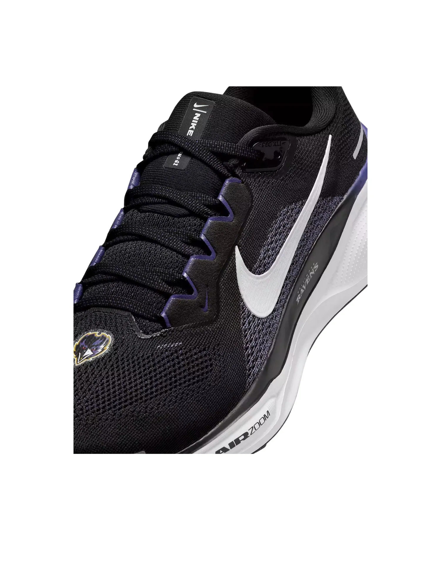 Кроссовки Nike x NFL Pegasus 41 'Baltimore Ravens' — изображение 5 из 6, черный/белый