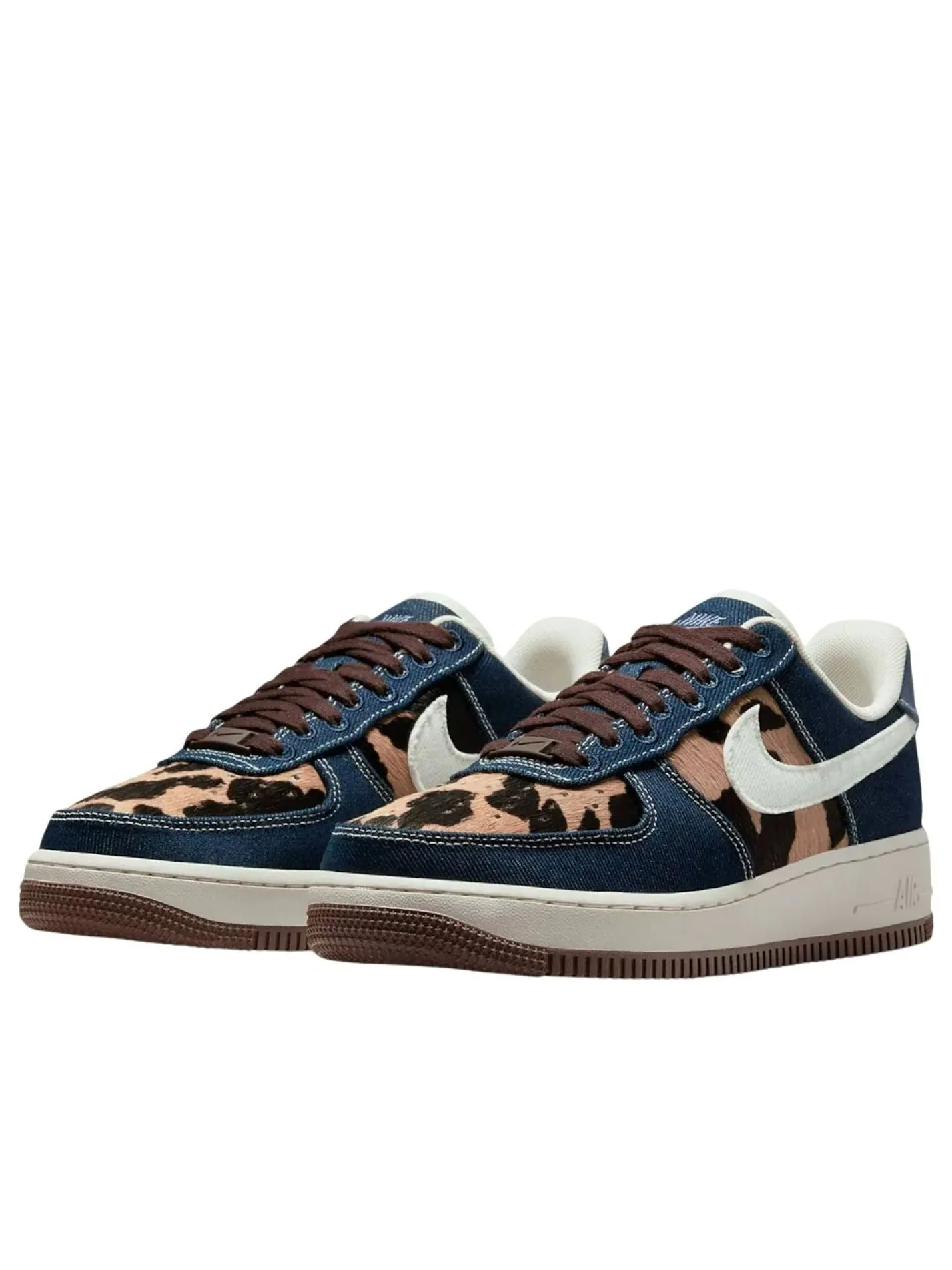 (WMNS) Nike Air Force 1 Low 'Cheetah Blue Denim' — изображение 2 из 5, синий//коричневый