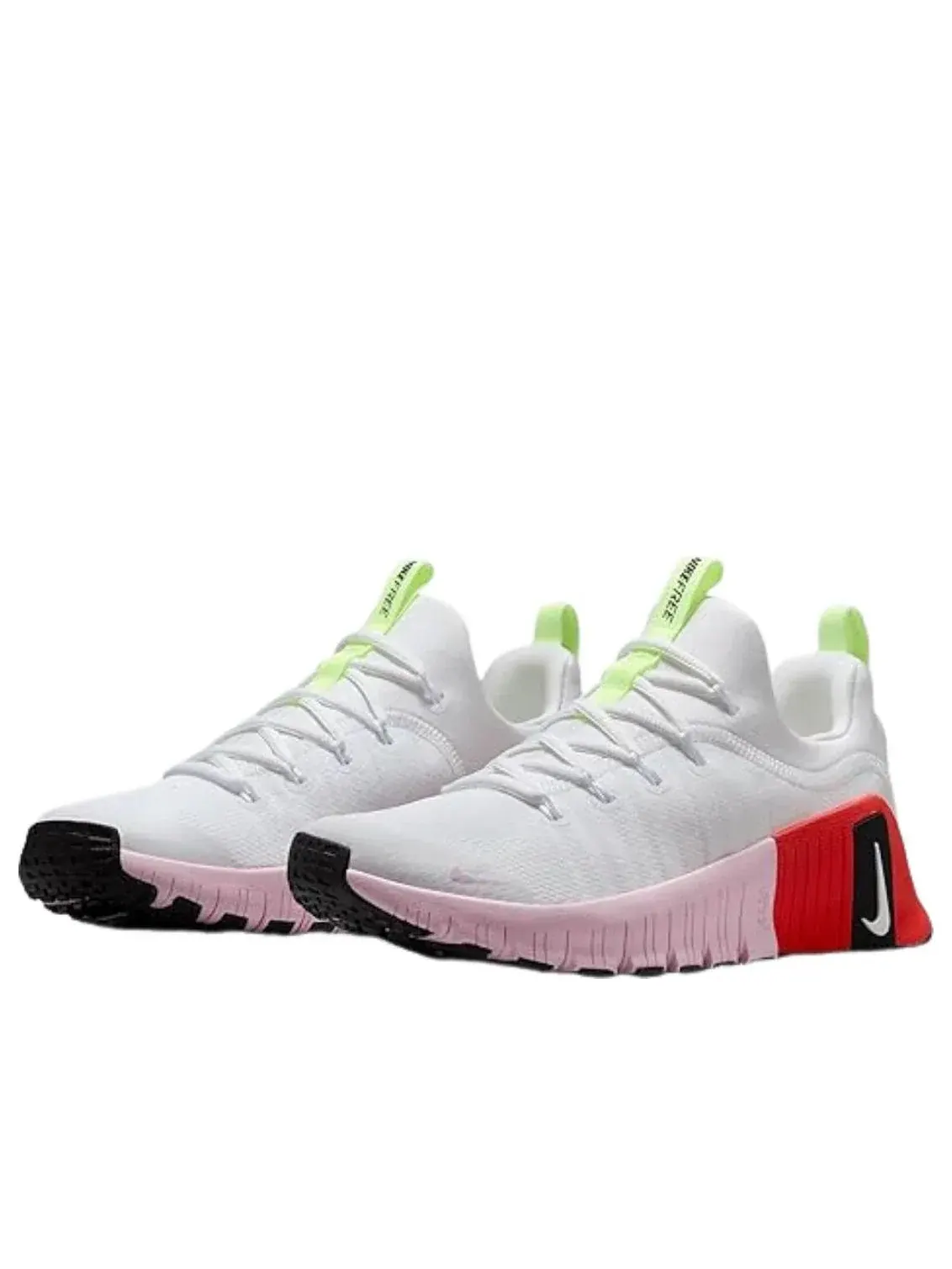 Кроссовки (WMNS) Nike Free Metcon 6 'White Barely Volt Bright Crimson Pink Foam' — изображение 2 из 5, белый
