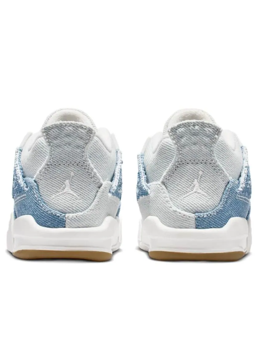 Кроссовки (TD) Air Jordan 4 Retro 'Denim Worn Blue' — изображение 3 из 6, синий