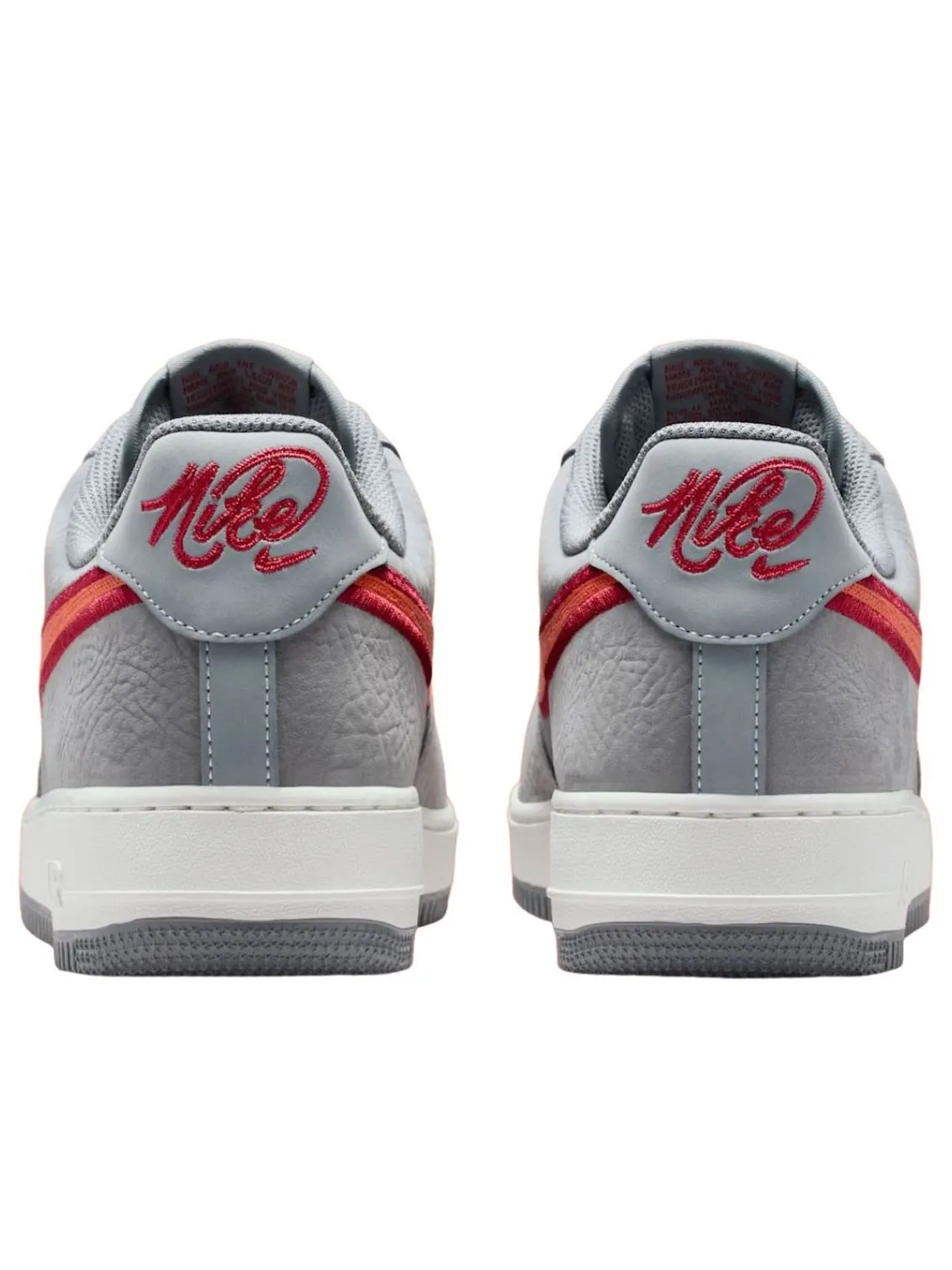 Кроссовки Nike Air Force 1 Low 'Cool Grey Team Crimson' — изображение 4 из 5, серый//белый