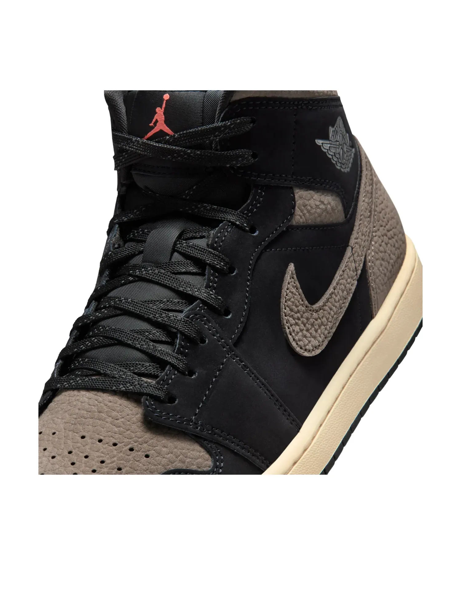 Кроссовки Air Jordan 1 Mid 'Black Olive Grey' — изображение 5 из 6, черный