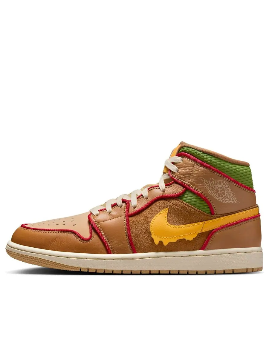 Кроссовки Air Jordan 1 Mid SE 'Cheeseburger' — изображение 1 из 6, бежевый