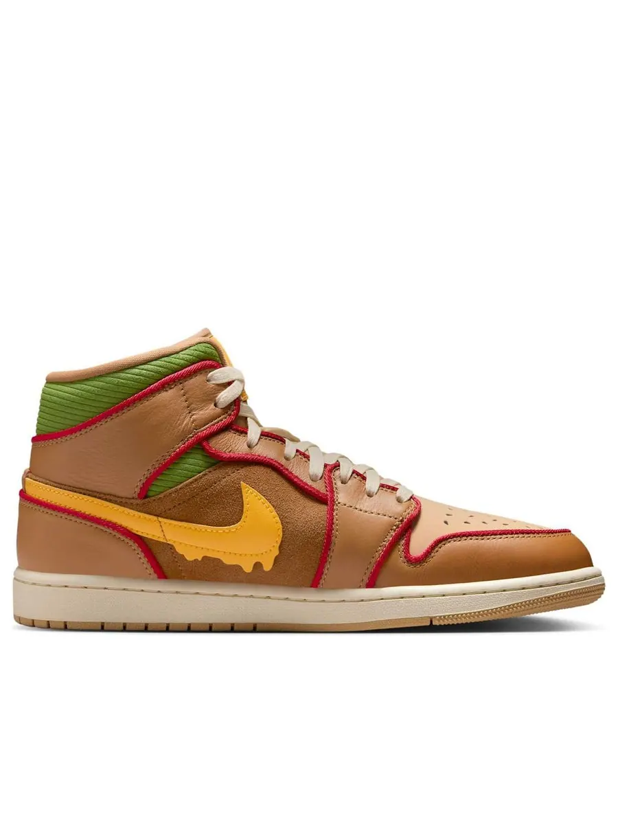 Кроссовки Air Jordan 1 Mid SE 'Cheeseburger' — изображение 2 из 6, бежевый