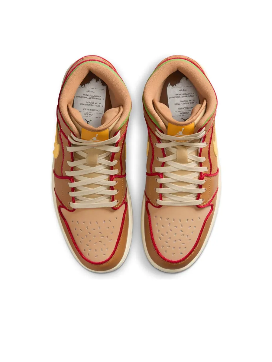 Кроссовки Air Jordan 1 Mid SE 'Cheeseburger' — изображение 4 из 6, бежевый