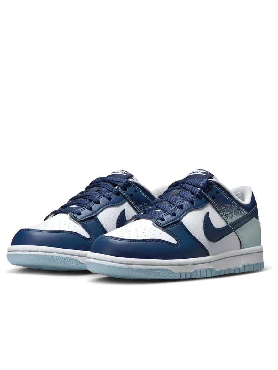 Кроссовки (GS) Nike Dunk Low 'Blue Splatter' — изображение 3 из 6, синий