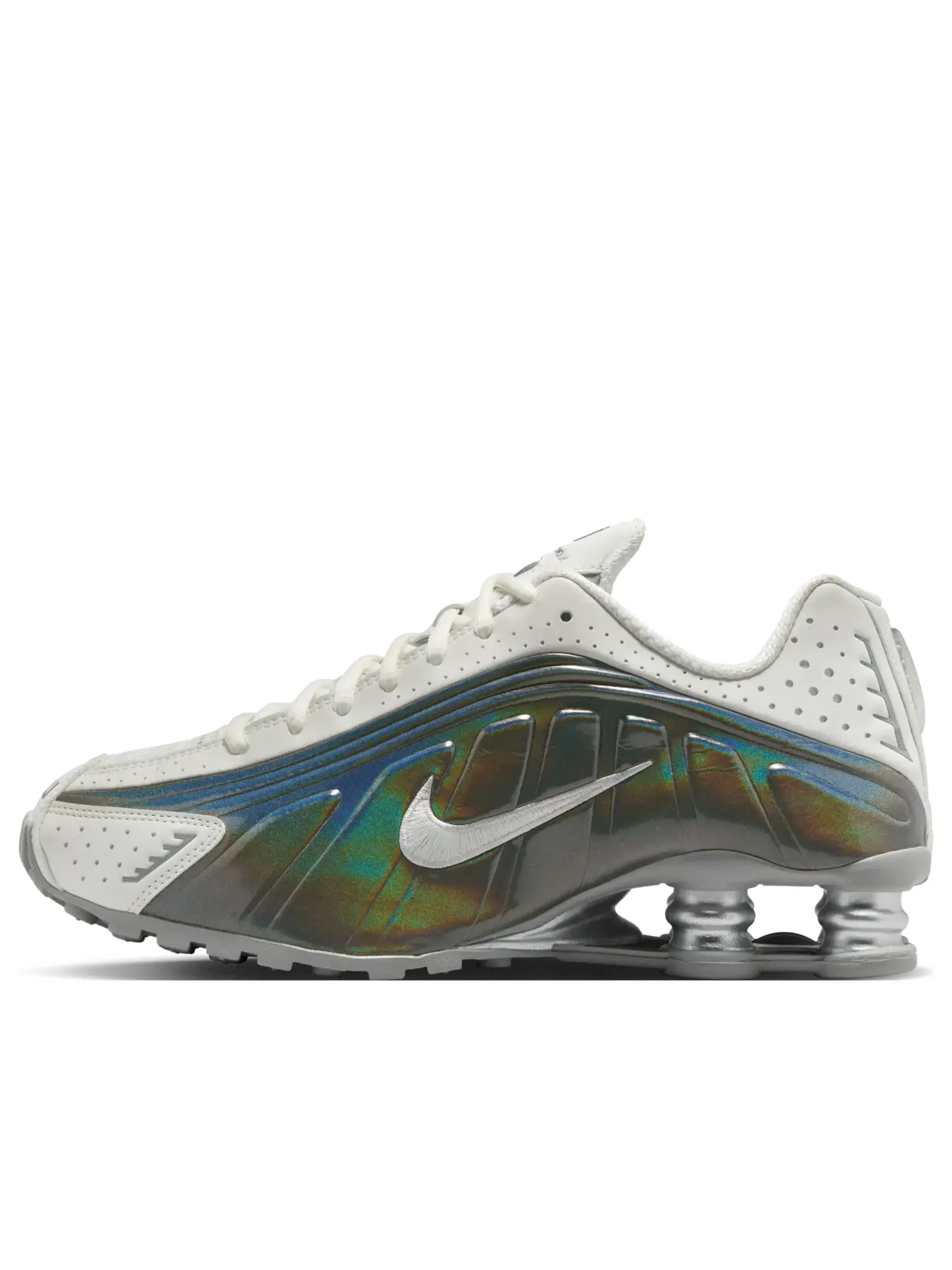 Кроссовки (WMNS) Nike Shox R4 'Summit White Hydrangea Metallic Silver' — изображение 1 из 6, серебряный