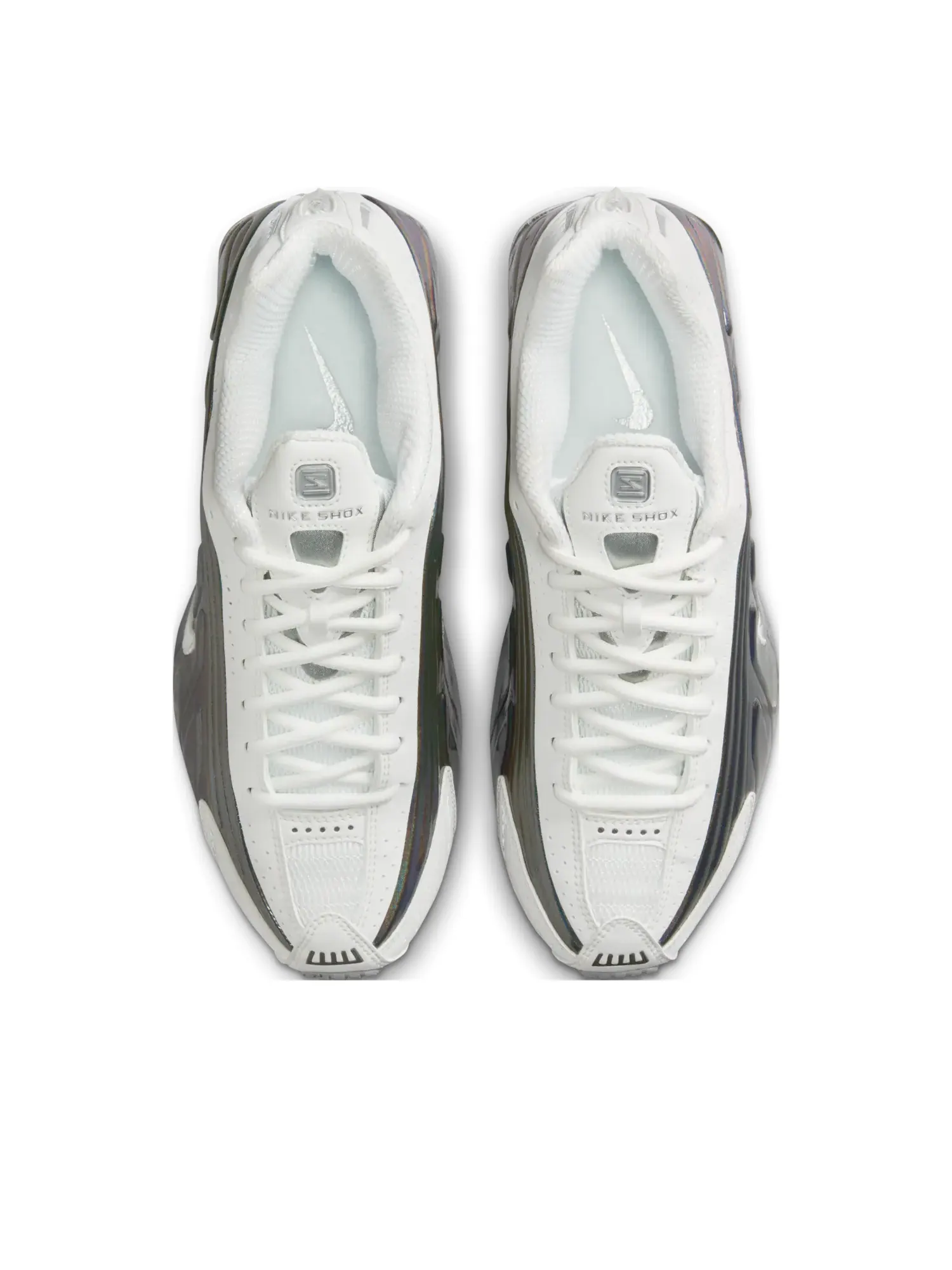 Кроссовки (WMNS) Nike Shox R4 'Summit White Hydrangea Metallic Silver' — изображение 2 из 6, серебряный