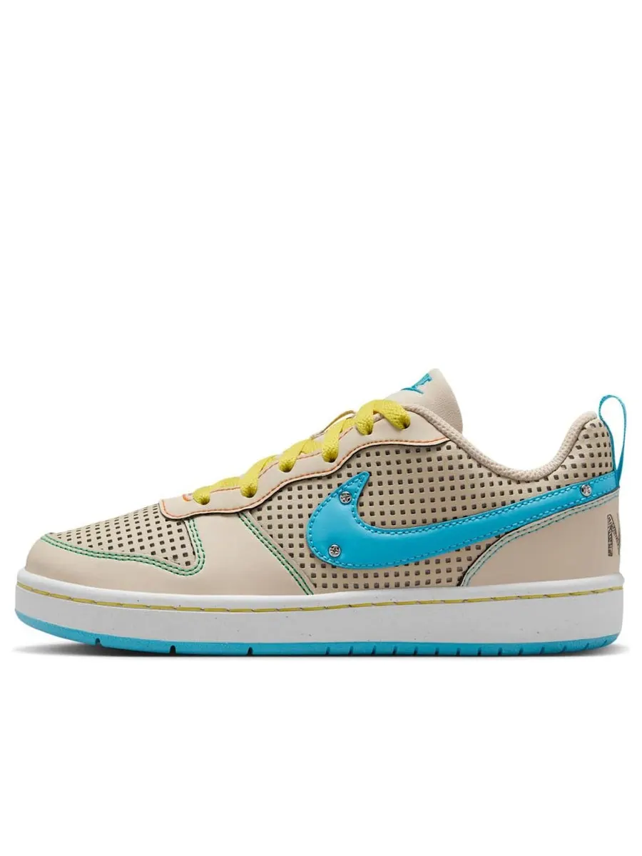 Кроссовки (GS) Nike Court Borough Low Recraft 'Sanddrift Phantom Opti Yellow Baltic Blue' — изображение 1 из 6, бежевый