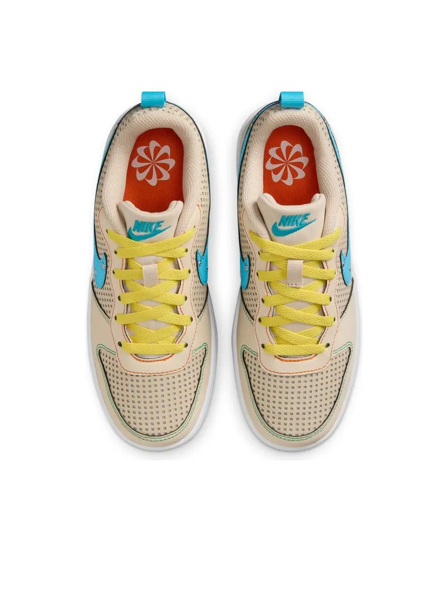 Кроссовки (GS) Nike Court Borough Low Recraft 'Sanddrift Phantom Opti Yellow Baltic Blue' — изображение 4 из 6, бежевый