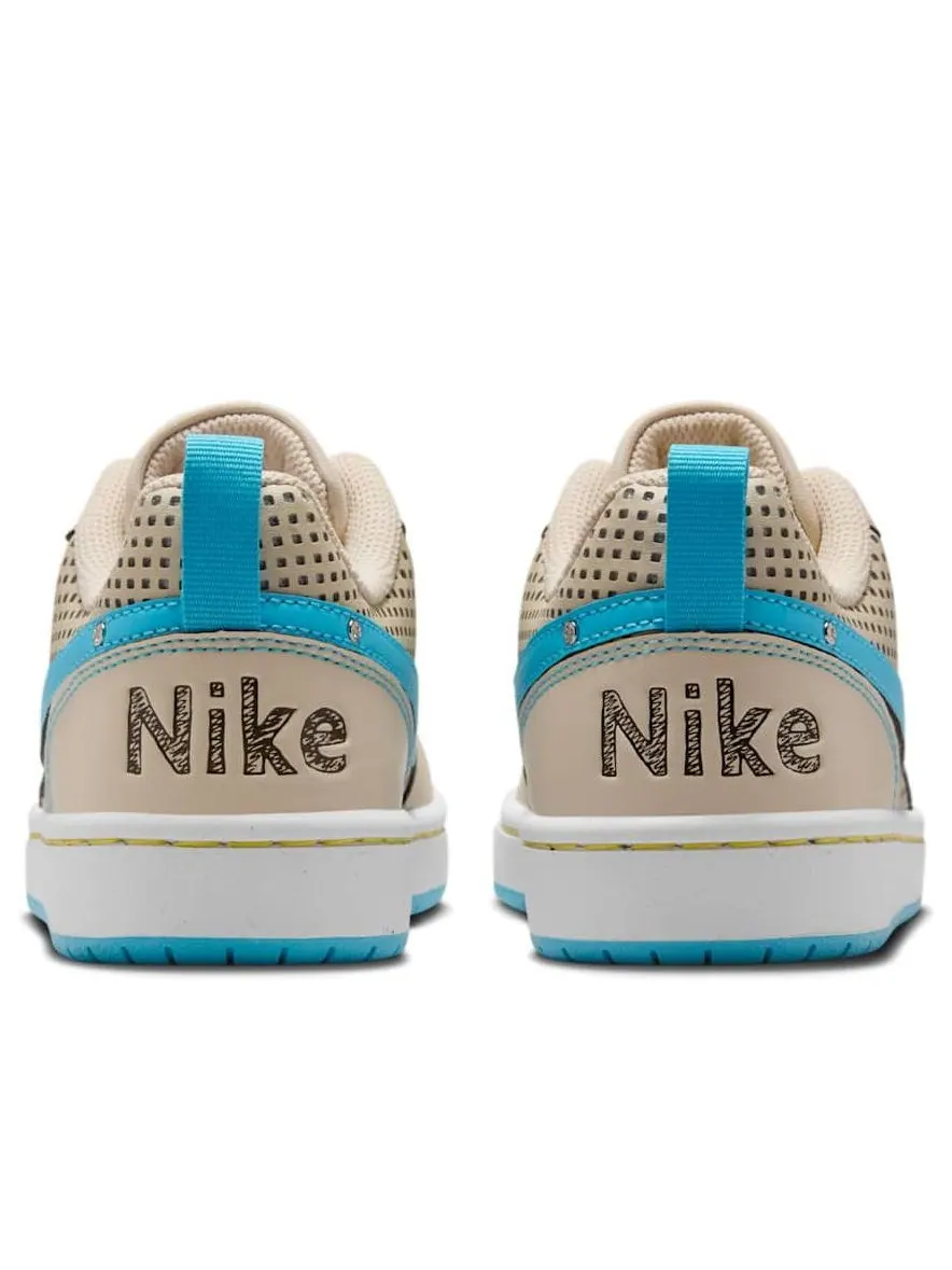Кроссовки (GS) Nike Court Borough Low Recraft 'Sanddrift Phantom Opti Yellow Baltic Blue' — изображение 5 из 6, бежевый