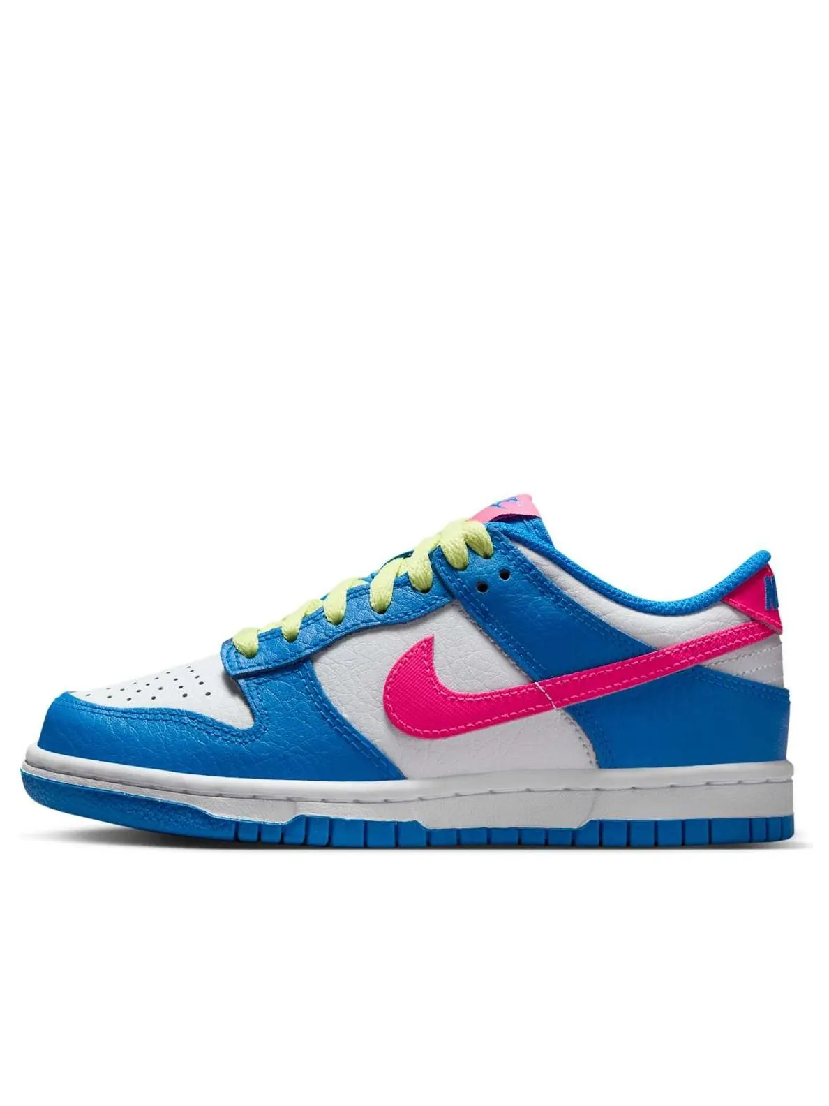 Кроссовки (GS) Nike Dunk Low 'Photo Blue White Light Lemon Twist Hyper Pink' — изображение 1 из 6, синий