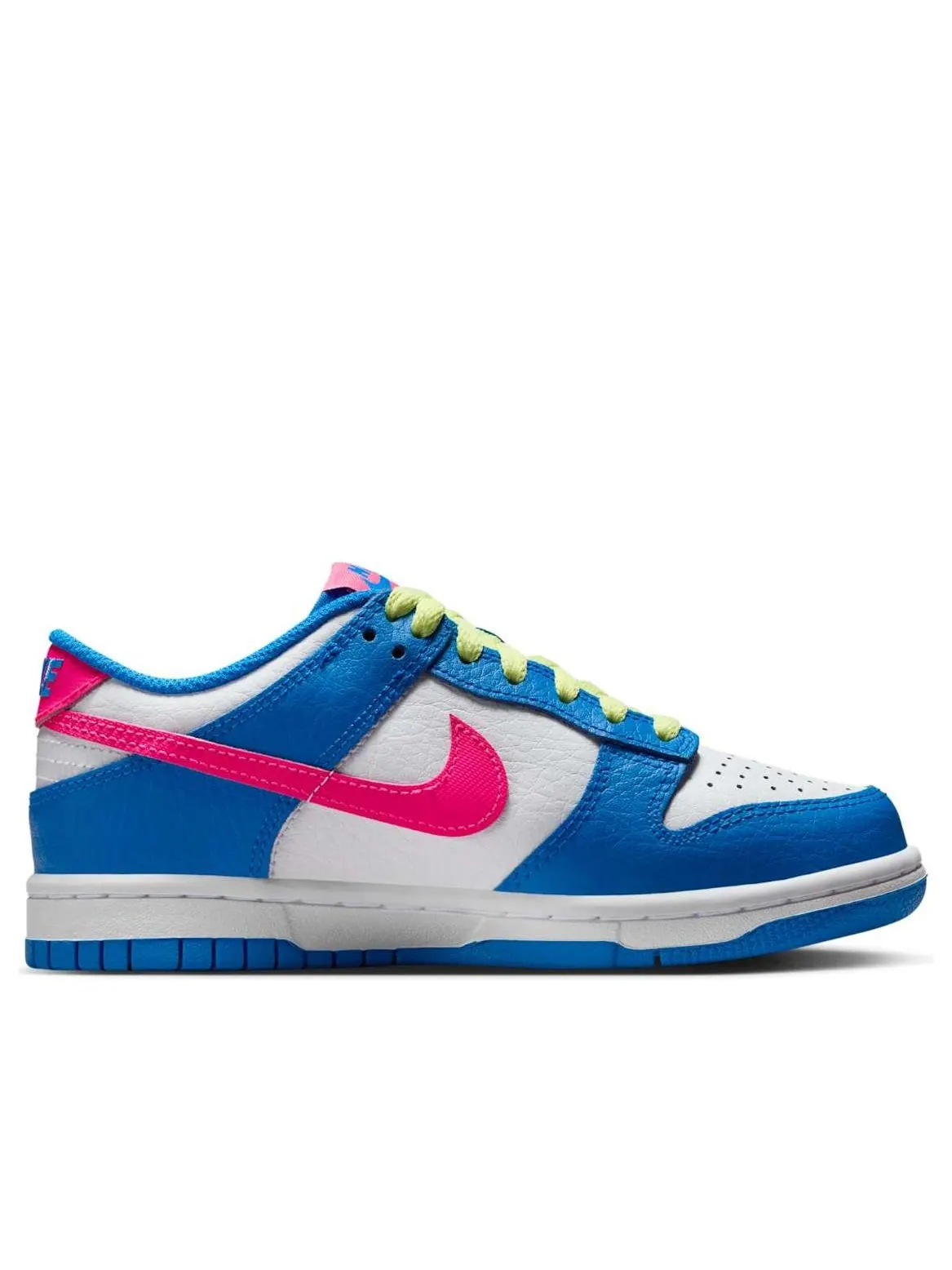 Кроссовки (GS) Nike Dunk Low 'Photo Blue White Light Lemon Twist Hyper Pink' — изображение 2 из 6, синий