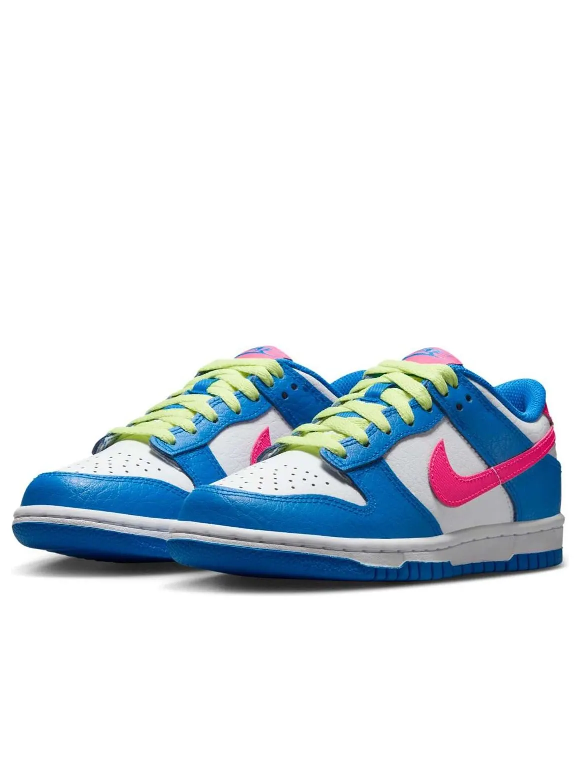 Кроссовки (GS) Nike Dunk Low 'Photo Blue White Light Lemon Twist Hyper Pink' — изображение 3 из 6, синий
