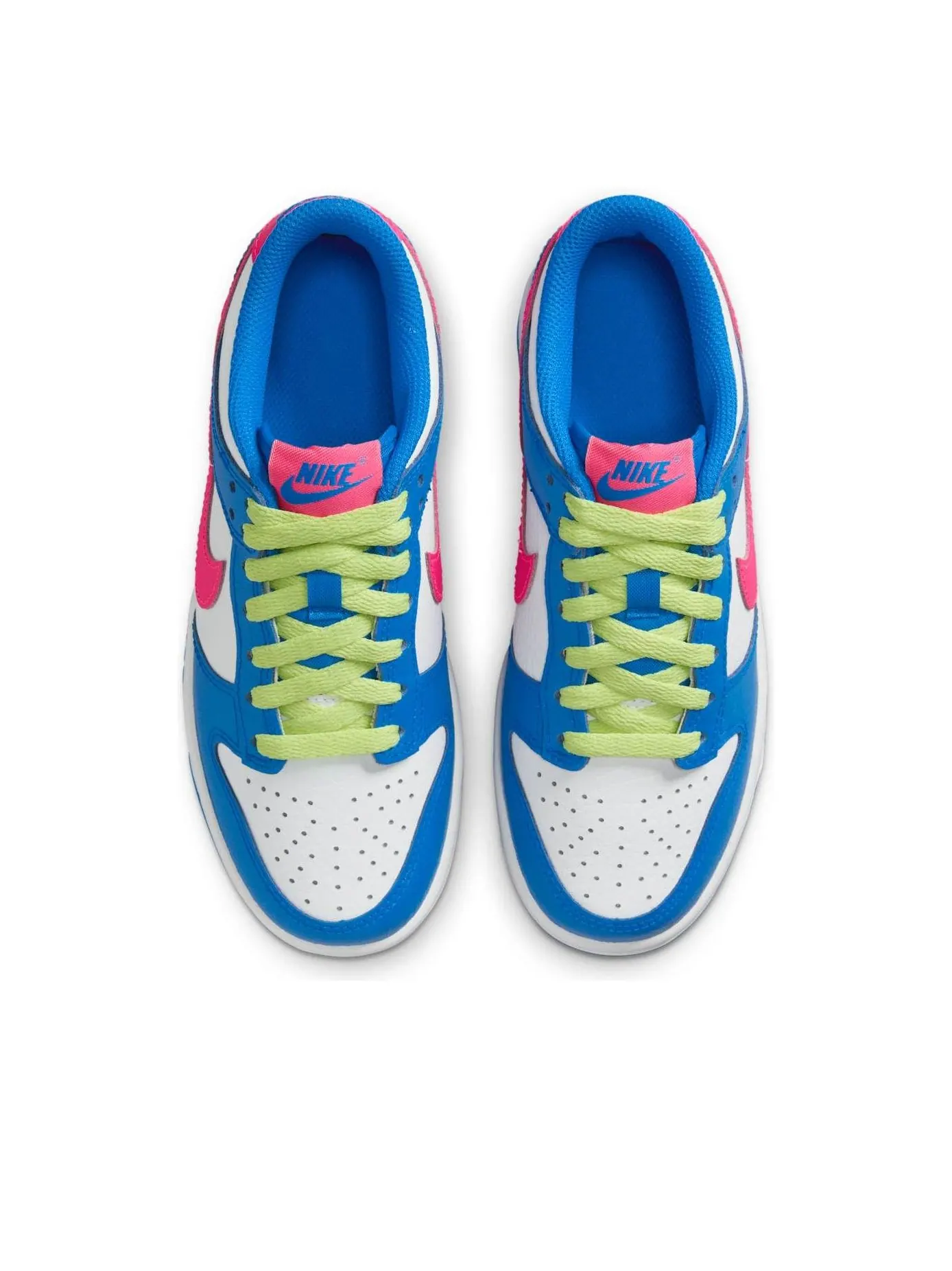 Кроссовки (GS) Nike Dunk Low 'Photo Blue White Light Lemon Twist Hyper Pink' — изображение 4 из 6, синий