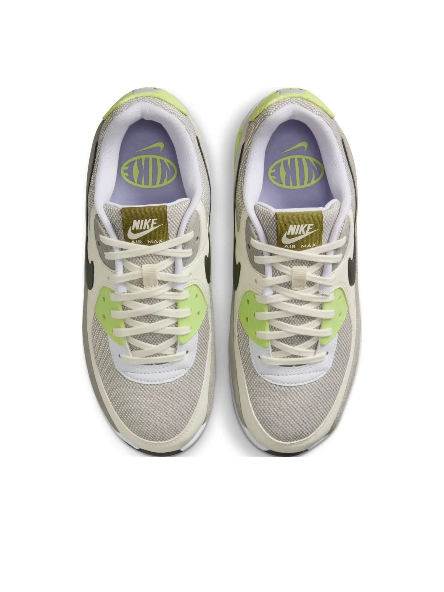 Кроссовки Nike Air Max 90 LV8 'White Pale Ivory College Gray Light Lemon Twist' — изображение 2 из 6, мульти