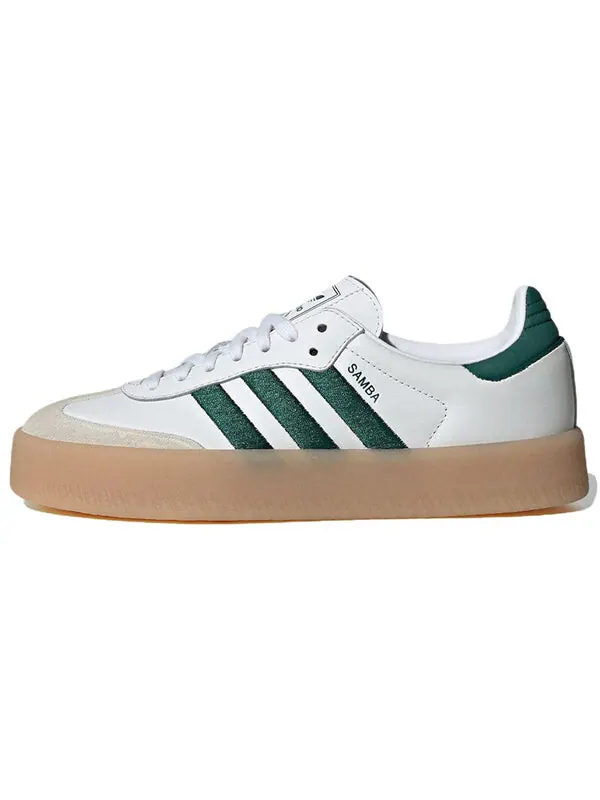 Кроссовки самбэ Adidas — изображение 2 из 4, белый/зеленый/белый