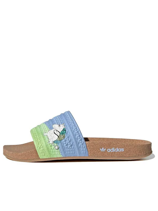 Тапочки adilette x moomin пробковые слайды Adidas