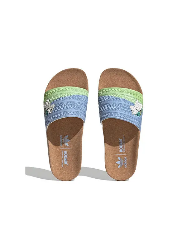 Тапочки adilette x moomin пробковые слайды Adidas — изображение 3 из 3, синий/синий