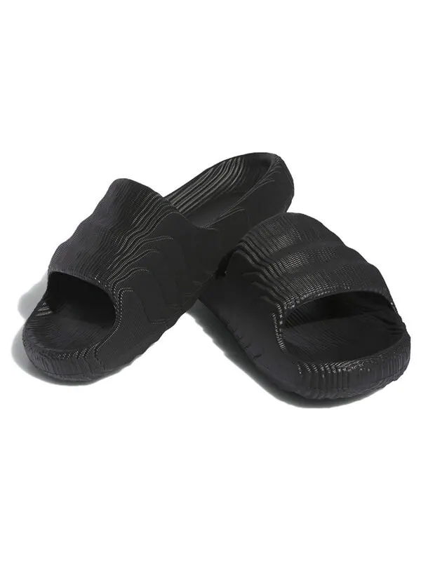 Тапочки оригиналы adilette 22 слайда Adidas — изображение 3 из 4, черный/черный