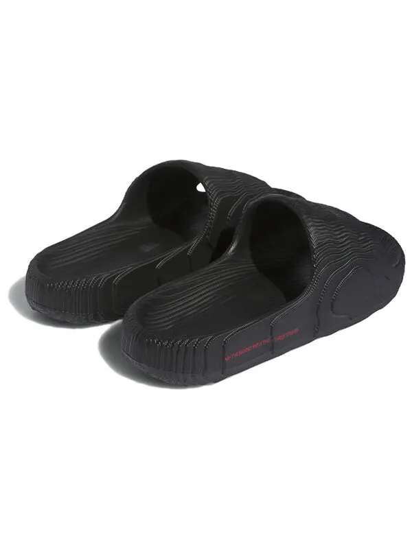 Тапочки оригиналы adilette 22 слайда Adidas — изображение 4 из 4, черный/черный