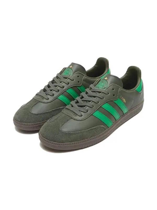 Кроссовки оригинал самба Adidas — изображение 2 из 4, серый/зеленый