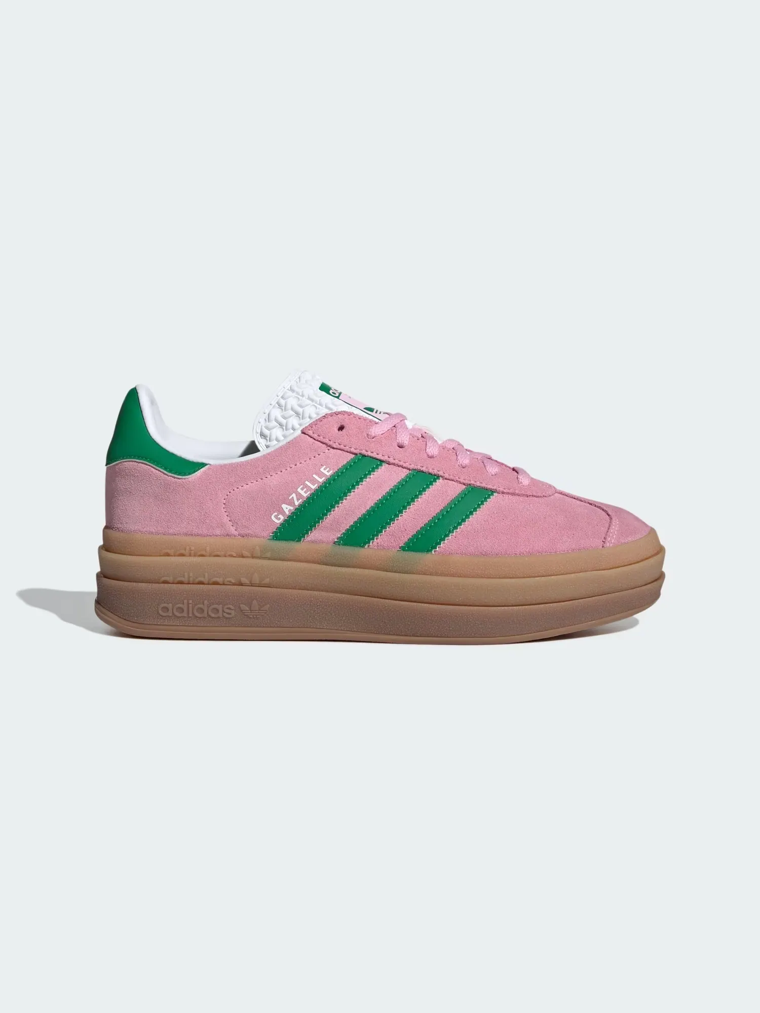 Кроссовки Adidas Gazelle Bold IE0420 — изображение 1 из 8, розовый/зеленый/белый