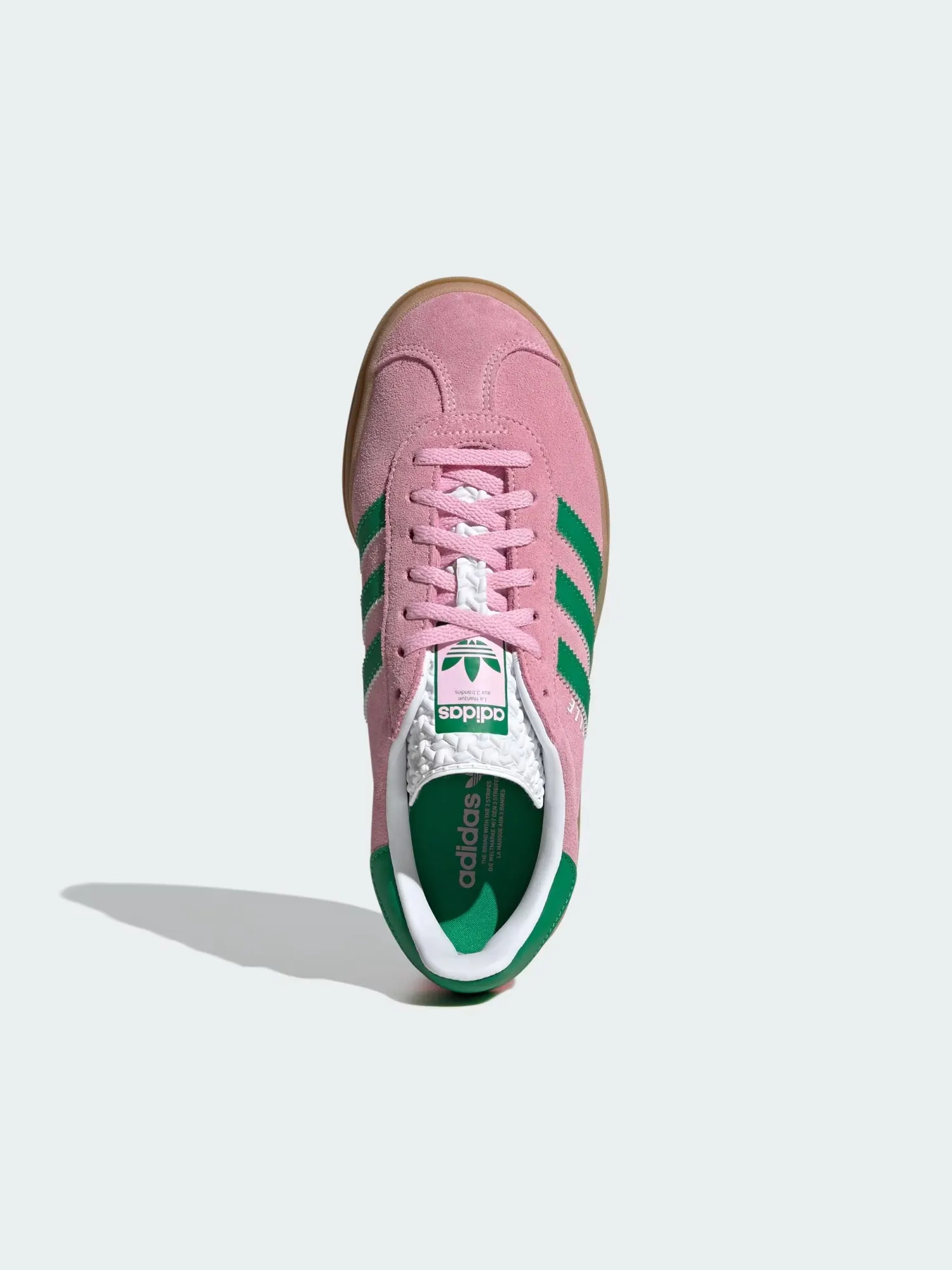 Кроссовки Adidas Gazelle Bold IE0420 — изображение 2 из 8, розовый/зеленый/белый