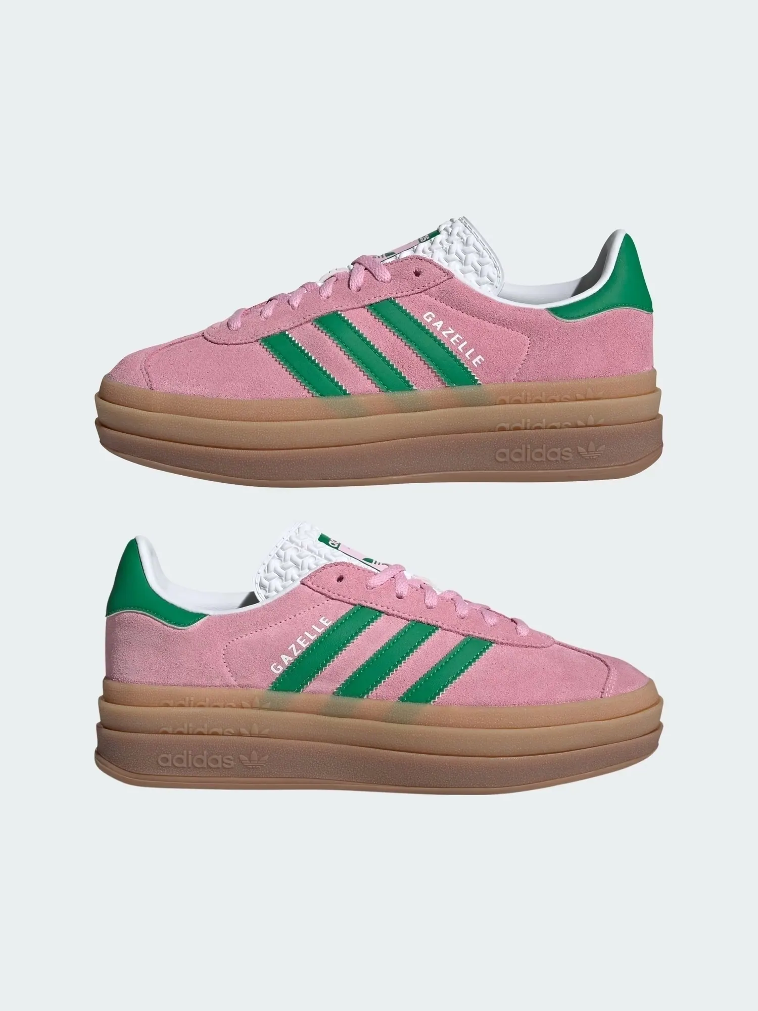Кроссовки Adidas Gazelle Bold IE0420 — изображение 7 из 8, розовый/зеленый/белый