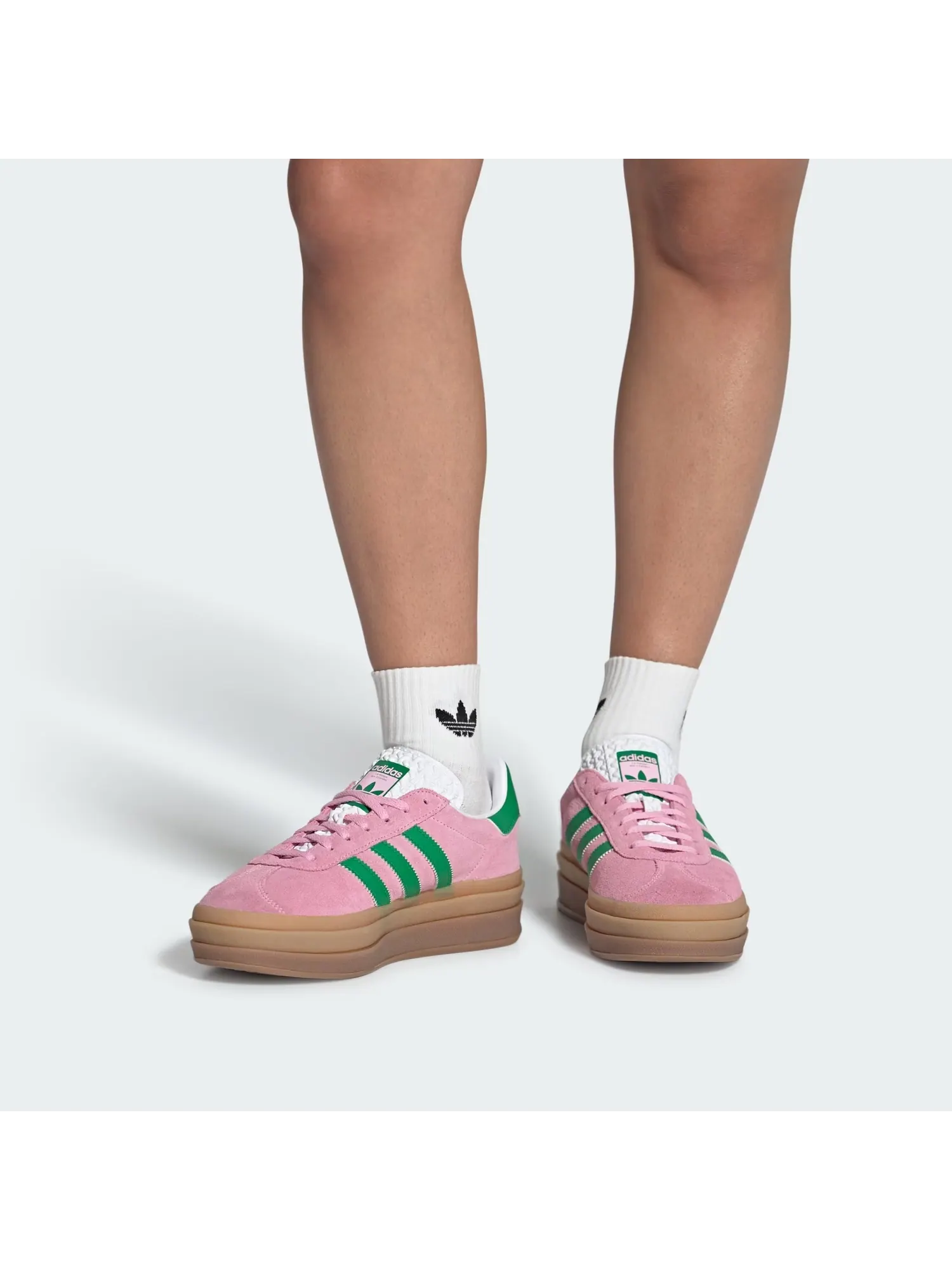 Кроссовки Adidas Gazelle Bold IE0420 — изображение 8 из 8, розовый/зеленый/белый