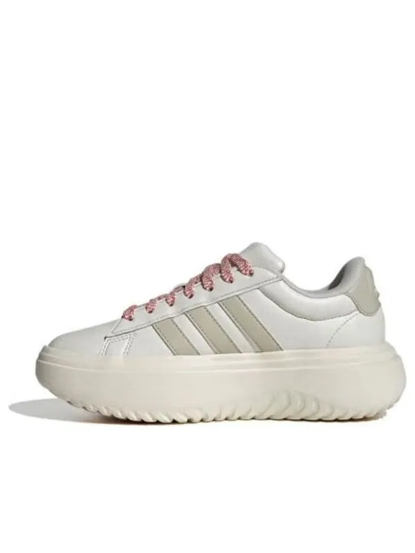 Кроссовки grand court platform shoes Adidas — изображение 1 из 4, бежевый/розовый
