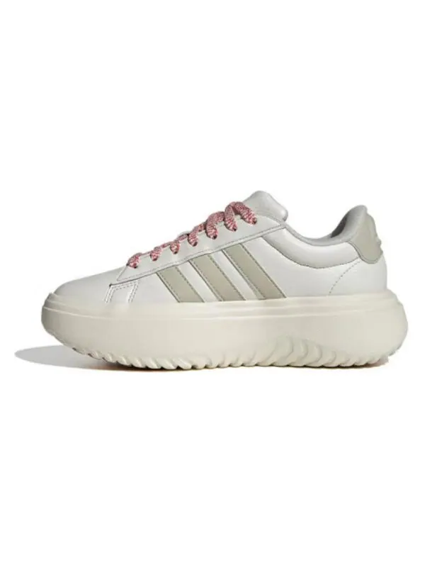Кроссовки grand court platform shoes Adidas — изображение 2 из 4, бежевый/розовый