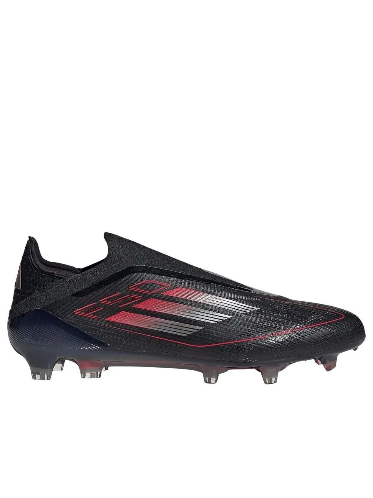 Adidas F50 Elite Laceless FG 'Core Black Iron Metallic Lucid Red' — изображение 2 из 5, черный/металлик/красный