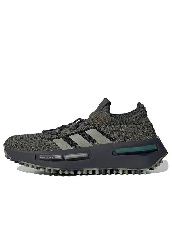 Кроссовки оригиналы nmd_s1 Adidas — изображение 1 из 4, оливковый/серебристый