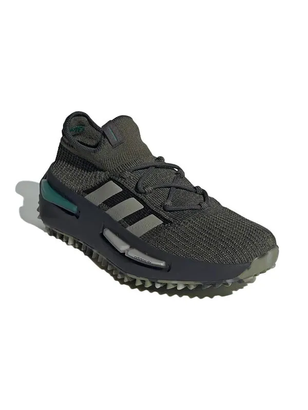 Кроссовки оригиналы nmd_s1 Adidas — изображение 3 из 4, оливковый/серебристый